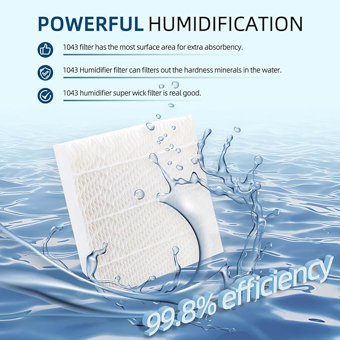 4-Pack 1043 Humidifier Filter Replacement: for Essick Air AIRCARE EP9500, EP9700, EP9800, EP9R500, EP9R800, 821000, 826000, 826800, 831000 and Bemis Space Saver 800 8000 Super Wick Humidifiers