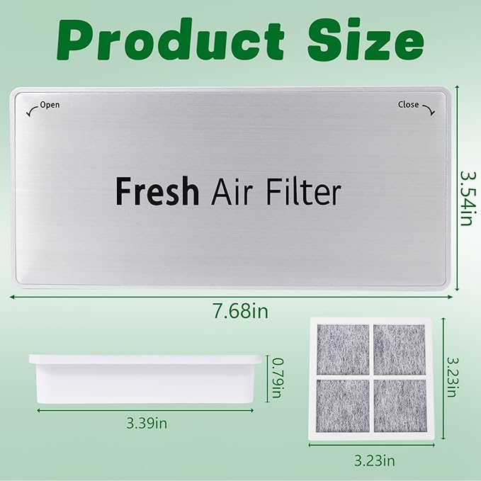 3-Pack ADQ75493301 Refrigerator Air Filter Cover Replacement, Compatible with LG Refrigerator Models LRFDS3016S, LRMVC2306S, LRFVC2406S, LRMDS3006S - Replaces 4952580, AP6887594, PS12724761