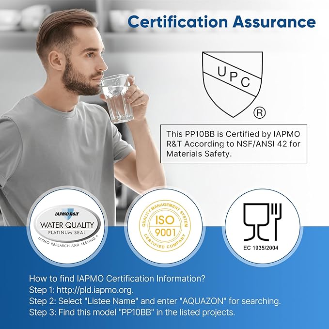 PUREPLUS 5 Micron 10" x 4.5" Whole House Sediment Home Water Filter Replacement Cartridge for DGD-5005, RFC-BBSA, HD-950, WFHD13001B, W15-PR, GXWH30C, GXWH35F, Aqua-Pure AP817, PP10BB, 2PACK