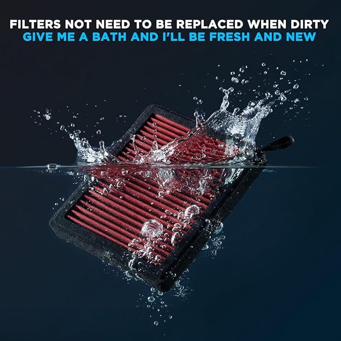 HANN&CO Washable And Reusable High Flow Cabin Air Filter，Greater Than 15 Years of Service Life，Suitable For Toyota Tacoma；Dodge Dart Replacement CF10374，CP374，VF2005（HCC1013-X）