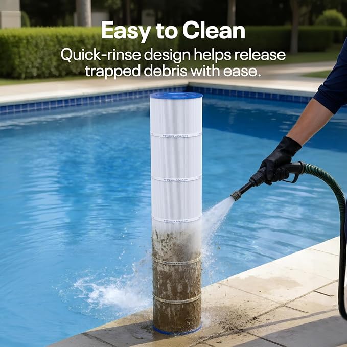 POOLPURE C-7482 Pool Filter Replaces Jandy CL580, CV580, PJAN145, Ultral-A10, Unicel C-7482, Filbur FC-0820, A0104100, R0357900, Filbur FC-6415, SD-01109, 145 sqft Filter Cartridge 4 Pack