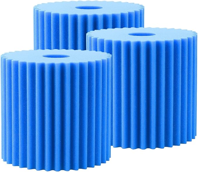 Nispira 506B Foam Dust Filter Replacement for Electrolux Centralux Aerus Central Vacuum 1561,1569,1580,1584,1590,1590A E130 Series, E177A Blue Scalloped, 3 Packs