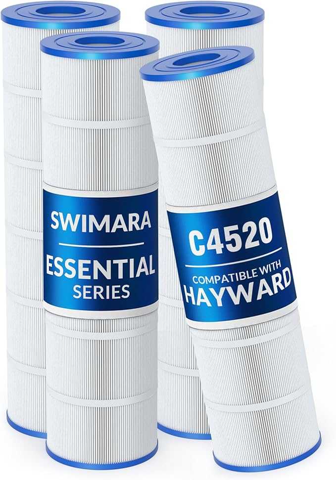 Pool Filter Cartridge for Hayward Systems, Essential Series, Replacement for CX875RE PA112, Compatible with SwimClear C4520 C4500, Cylindrical Fabric, 448 Sq. Ft., 4-Pack