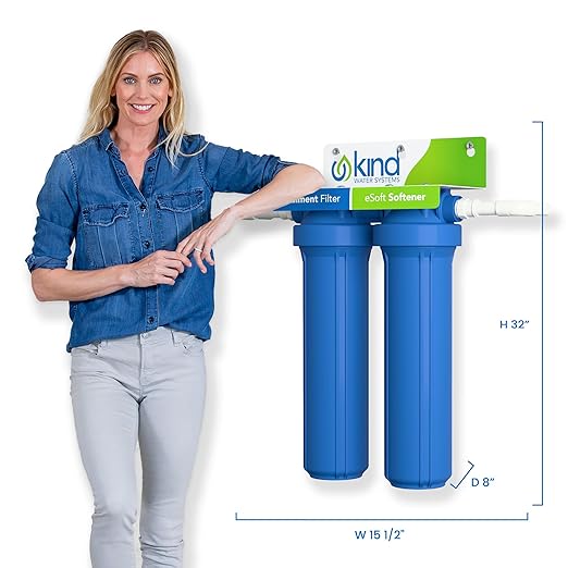 Kind Water Systems - Whole House Salt Free Water Softener Alternative - Filters Dirt, Sand, and Debris - Protects Plumbing and Appliances from Hard Water Scale - Easy Installation - Zero Water Waste