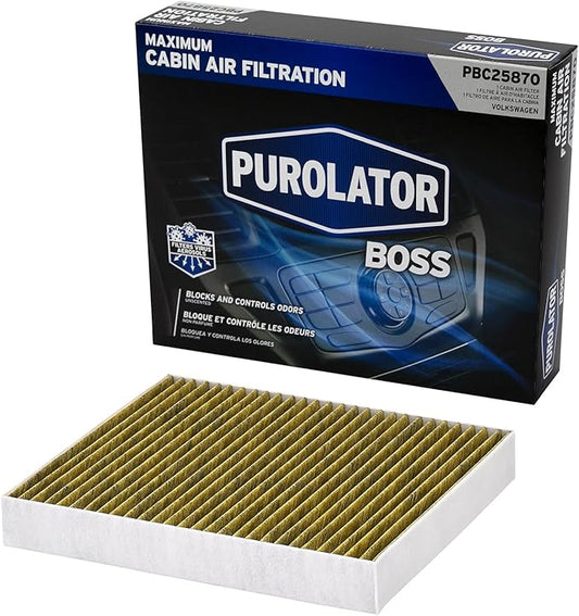 Purolator PBC25870 PurolatorBOSS Automotive Cabin Air Filter with Activated Carbon, Car & Truck Passenger Compartment OEM Filter Replacement for Dodge Grand Caravan, and more