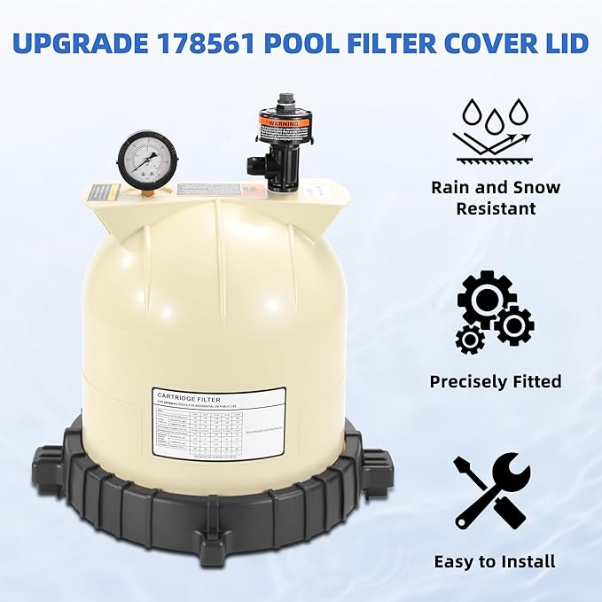 178561 Pool Filter Lid Replacement Compatible with Pentair Clean & Clear CC75, CC150,CC200 Cartridge & DE Filters Include Part Number 190058 9820980 59052900