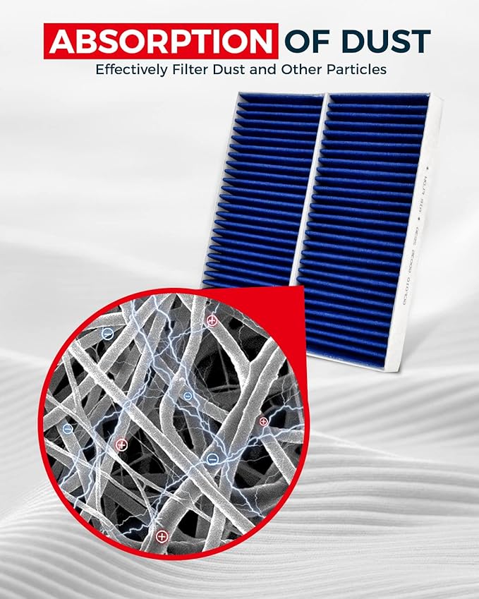 KAX Premium HEPA Cabin Air Filter with Dual Active Carbon, CF10388 Replacement for Nissan Armada 2005-2015, Titan 2004-2015, NV2500 2012-2014, NV3500 2012-2014, INFINITI QX56 2004-2010, 1Set