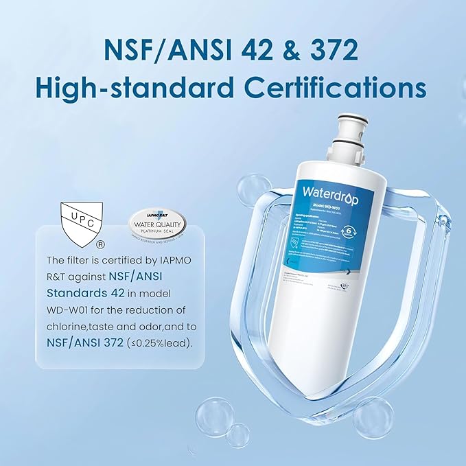 Waterdrop 3US-AF01 Under Sink Water Filter, Replacement for Standard Filtrete® 3US-AF01, 3US-AS01, Aqua-Pure AP Easy C-CS-FF, WHCF-SRC, WHCF-SUFC, WHCF-SUF, NSF/ANSI 42 Certified, 2 Pack