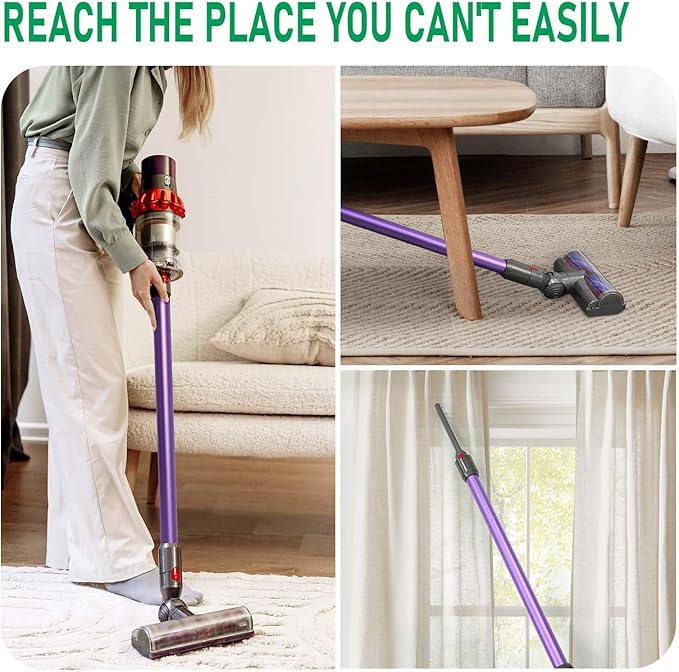 Replacement Extension Wand Tube Quick Release Compatible with Dyson V15 V11 V10 V8 V7 Vacuum Accessories Parts, 28.7in Extension Cleaner Attachment for Home Office Purple