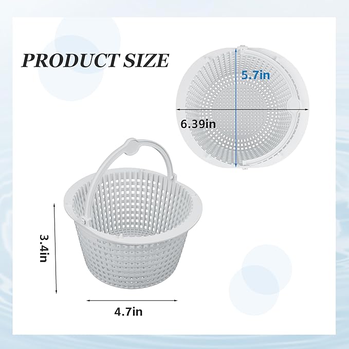 SPX1091C Replacement Above Ground Skimmer Basket for Hayward Pool Filter Basket with Handle SP1091 WB736660 2-Pack (2-Pack)