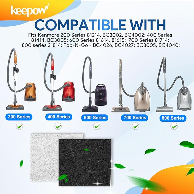KEEPOW 6 Pack CF-1 Hepa Filter Replacement Compatible with Kenmore Sears Progressive CF-1, Progressive & Whispertone, Panasonic Models, Including 86883, 86880, 20-86883, 2086883, 8175084