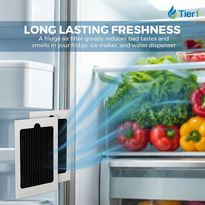 Tier1 RWF1031 WF2CB Refrigerator Water & Air Filter Combo | Replacement for PureSource2, EWF01, FC100, PAULTRA | Fridge Filter - Up to 12 Months Supply | Odor Control | Great Tasting Water (2-pk)