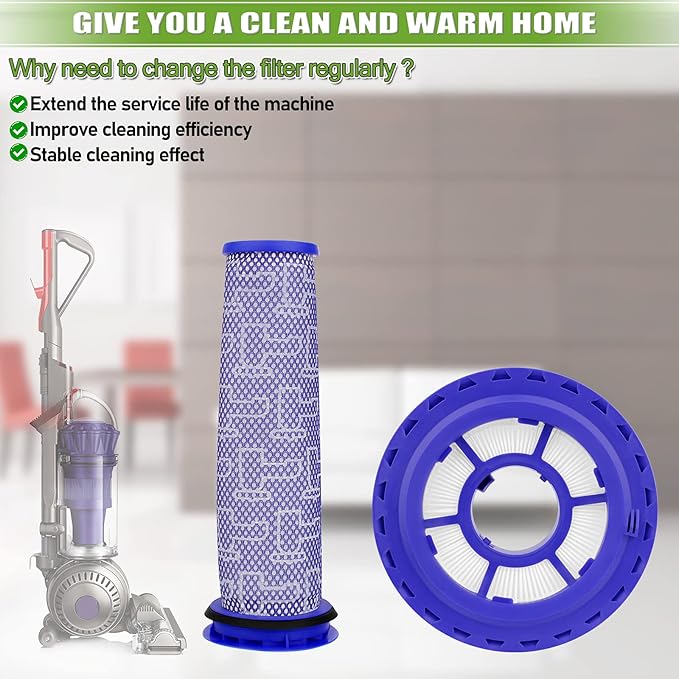 Filter Replacement for Dyson DC41 DC65 DC66 UP13 UP20 UP30 Ball Animal 2/3, Multi Floor Vacuum, Compare Part# 920769-01 & 920640-01, 2 Post-Motor + 2 Pre-Motor Filters