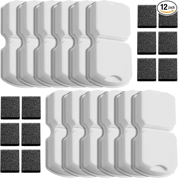 Cat Water Fountain Filter: 24 Cat Fountain Filter Replacement - 12 Carbon Filters & 12 Foam Filters - Suitable for IHOUONE Stainless Steel pet Fountains