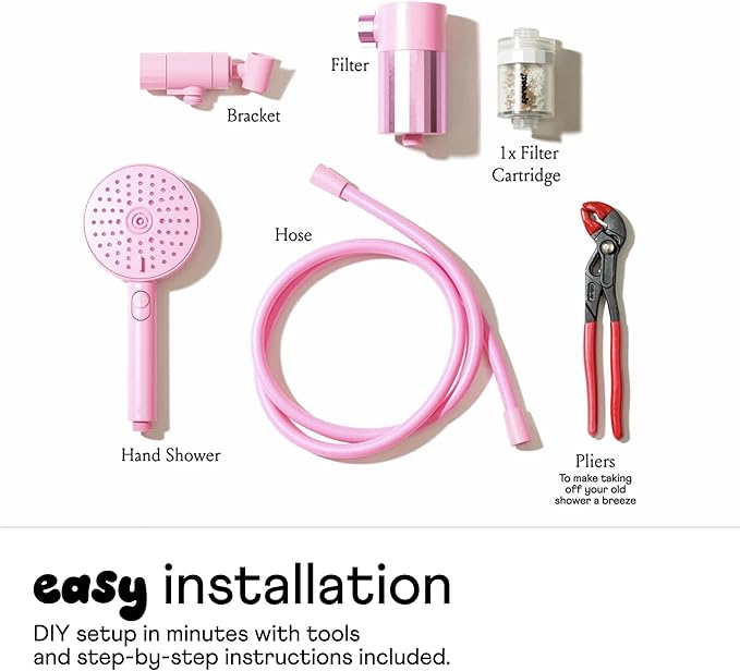 Sproos - Handheld Showerhead, High Performance Filtration System for Healthier Hair and Skin, Extra Long 70 Inch Hose, 3 Customized Spray Functions, 6 Colors (Golden Hour, Shower Filter Set)