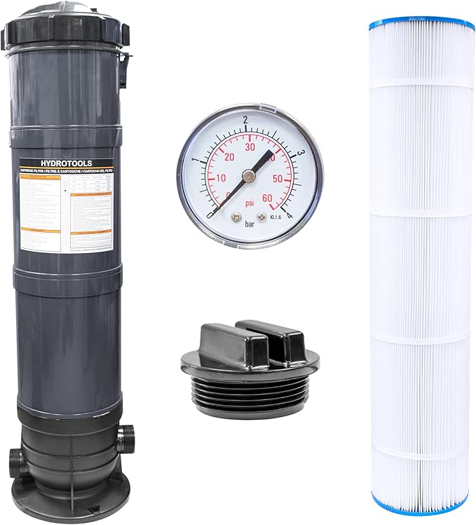 SWIMLINE HYDROTOOLS Above-Ground Pool Cartridge Tank & Replacement Filter Element - 100 Sq. Ft. High-Performance Filtration Sure-Flo System, Pump or Base Not Included