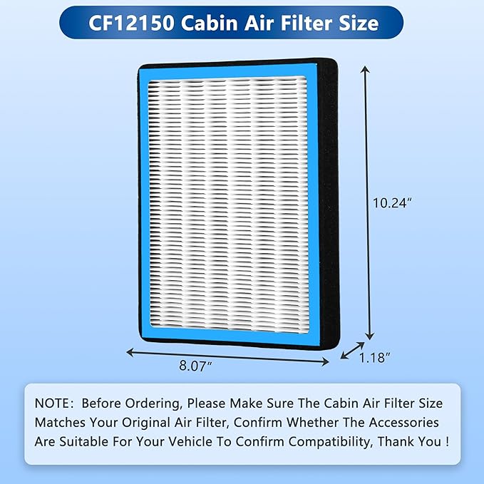 CF12150 Cabin Air Filter With Activated Carbon For 2015-2021 Ford F150 F250 F350 F450 F550 Super Duty Expedition, For 2015 2016 2017 2018 2019 2020 2021 F-150 F-250 F-350 F-450 F-550 Lincoln Navigator
