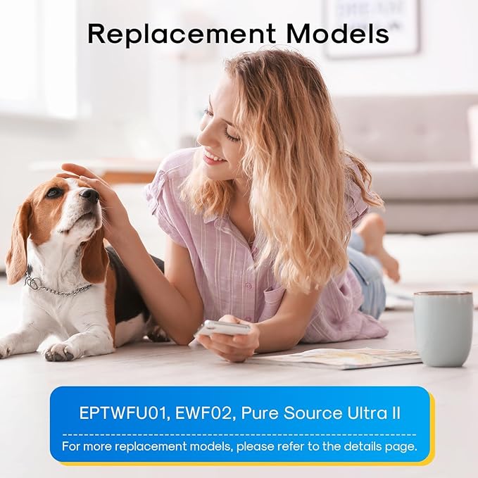 EXCELPURE RWF5800A Replacement for Frigidaire EPTWFU01, Pure Source Ultra II, EWF02, GP006, 4562222, SCWFTCTO, MR022, JO22, TH-01 Refrigerator Water Filter and Pureair Ultra 2 Air Filter, 2 Combo