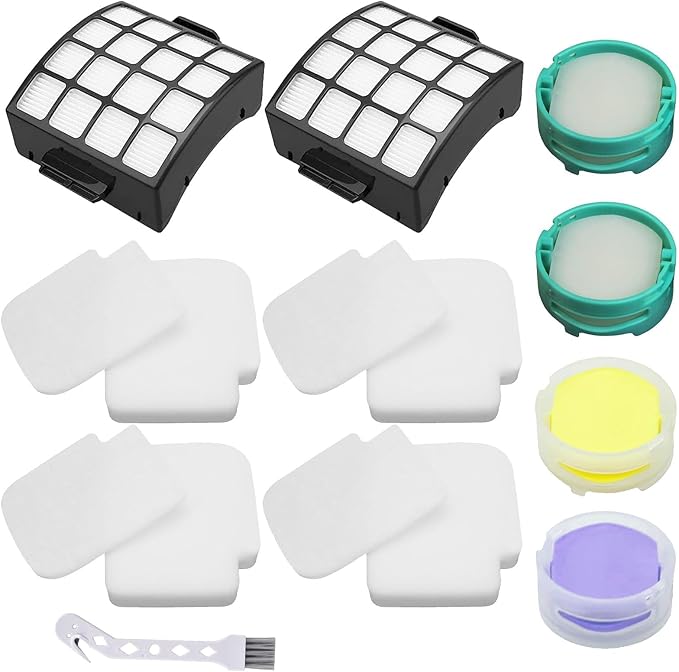 Alrens AZ3002 Replacement Filters and Odor Kit for Shark AZ3002 AZ3000 AZ3000W Stratos Duo Clean PowerFins Upright Vacuum, 2 Filter + 4 Foam & Felt Kit + 4 Odor Neutralizer Cartridges
