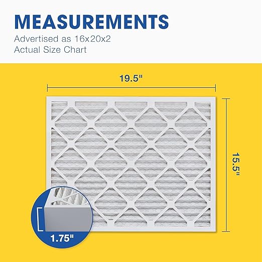 Aerostar 16x20x2 MERV 11 Air Filter, 4 Pack Set of HVAC Furnace Filters, Electrostatic MPR 1000-1200 & FPR 7 (Actual Size: 15 1/2 x 19 1/2 x 1 3/4 inches)
