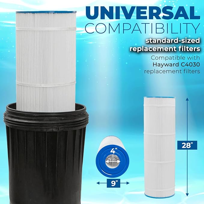 XtremepowerUS 175 sq/ft Swimming Pool Cartridge Filter In-Ground Pool/Spa Swimming Pool Filter for Pool Up to 52,800 Gallons, Pressure Gauge, Filter Included, 2" Inlet/Outlet