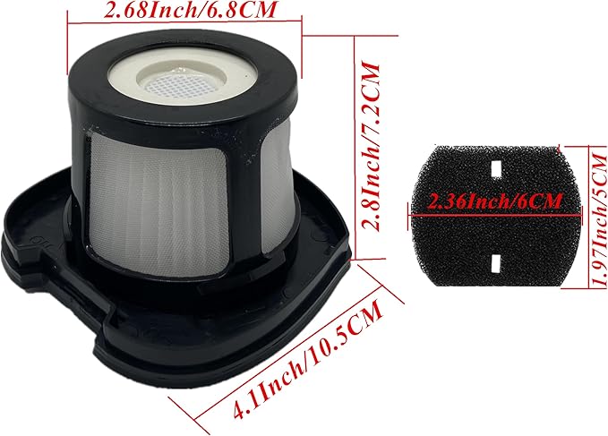 4 Pack 2284W 2390A Vacuum Replacement For Bissell Pet Hair Eraser Lithium Ion Hand Vacuum 2284W 2390 2389 2390A. Compare to Parts # 1614212 1614203 1614204(4 Mesh Filters + 4 Foam Filters)