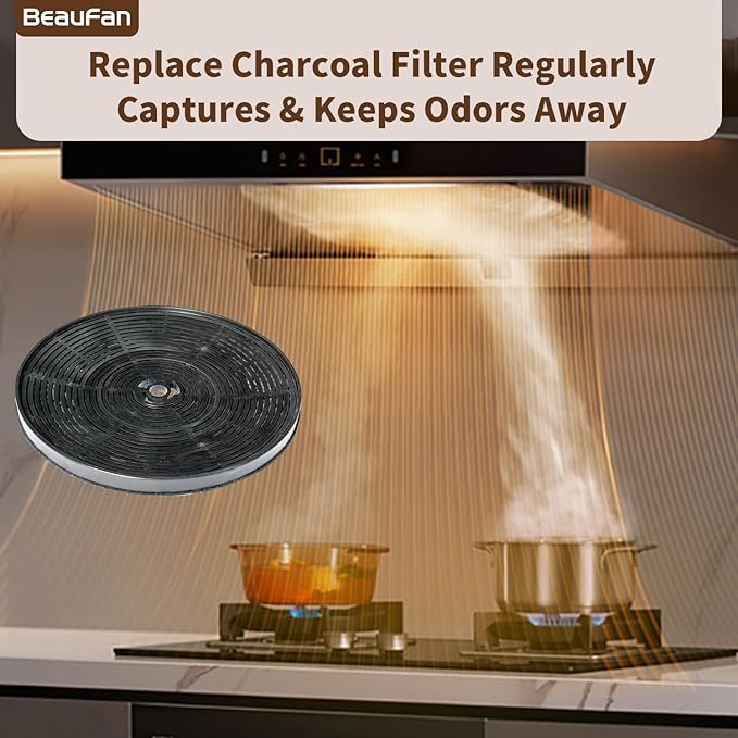 2 PCS ‎WRHF004S2 Carbon Charcoal Filters Compatible with Winflo 30 Inch Convertible Under Cabinet Ductless Stainless Steel Glass Island Range Hood
