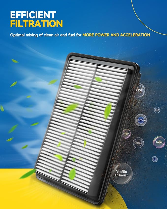 PHILTOP Engine Air Filter, Compatible with CA12051 Honda Civic 2016-2026, HR-V 2023-2025, L4 2.0L, Improve Engine Performance, Rigid Panel