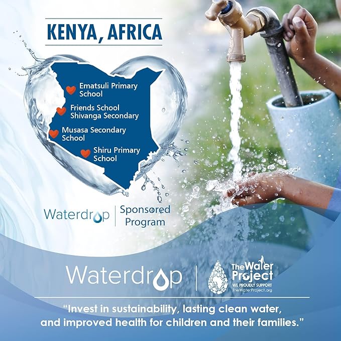 Waterdrop 7027S Faucet Water Filter, Replacement for Brita® Filter, 36311 On Tap Water Filtration System, Brita® Replacement Filters, 4-Months or 100 Gallons, Chrome, 2 Pack