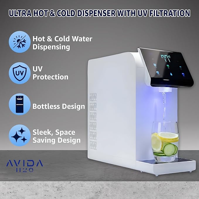 Bottleless Water Dispenser - Instant Hot and Cold Water Dispenser for Countertop W Full Installation Kit, Quiet Multi-Stage Filtration + UV Sterilization & Touchscreen Design, 2026 Ultra