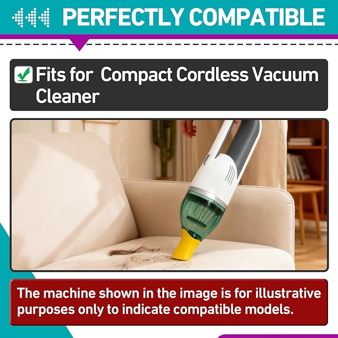 18 Pcs HEPA Vacuum Filters Compatible with Compact Cordless Vacuum Cleaner as Seen on TV, Washable Reusable Filters with Cleaning Brush (Black)