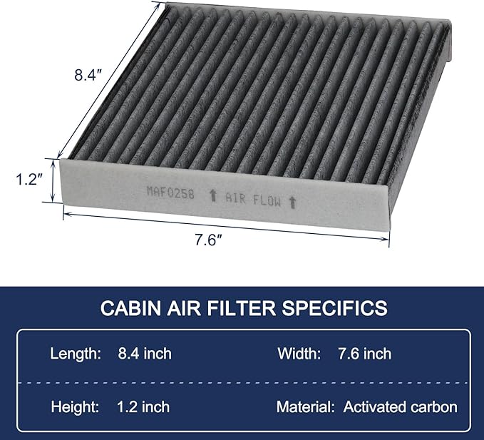 CF10285 Cabin Air Filter with Activated Carbon Replacement for Toyota, Lexus, Camry, Corolla,Scion, Subaru, Pontiac, Jaguar - 4Runner, Avalon, Highlander, ES300h, GS350