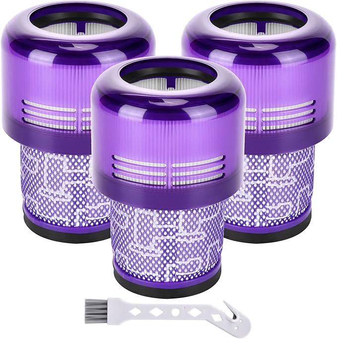 Artraise Vacuum Filter Replacement Parts Compatible with Dyson V15 V15s Detect, V11 Torque Drive V11 Animal V11 Complete V11 Extra Submarine Vacuums, Compare to Part 970013-02 (3 Pack Filters)