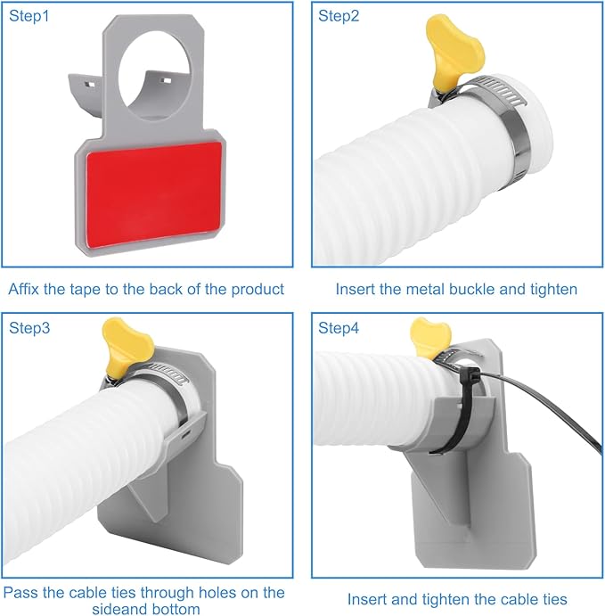 Replacement Hose for Pool Pump 1.25" Diameter Swimming Pool Hose for Above Ground Pools, 59" Long 4 Pack Filter Pump Hose for Pump Models(330 GPH, 530 GPH, 1,000 GPH)