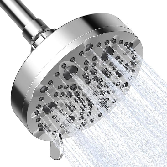 OFFO Shower Head, High Pressure Shower Head with Pause Mode, 9 Mode Fixed Showerheads for Strong Water Flow & Relaxing Shower Experience, Chrome