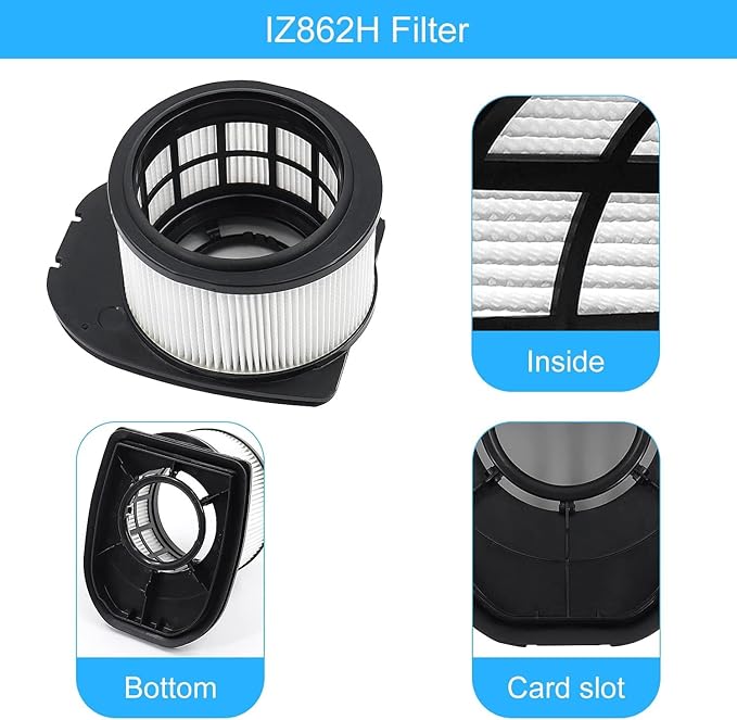 10 Pack Filter Replacement for Shark IZ862H Stratos Cordless Vacuum, Compatible with Shark IZ862H Upright Vacuum Include 2 Pack Filter, 4 Pack Foam Filters & 4 Pack Felt Filters Kit, White
