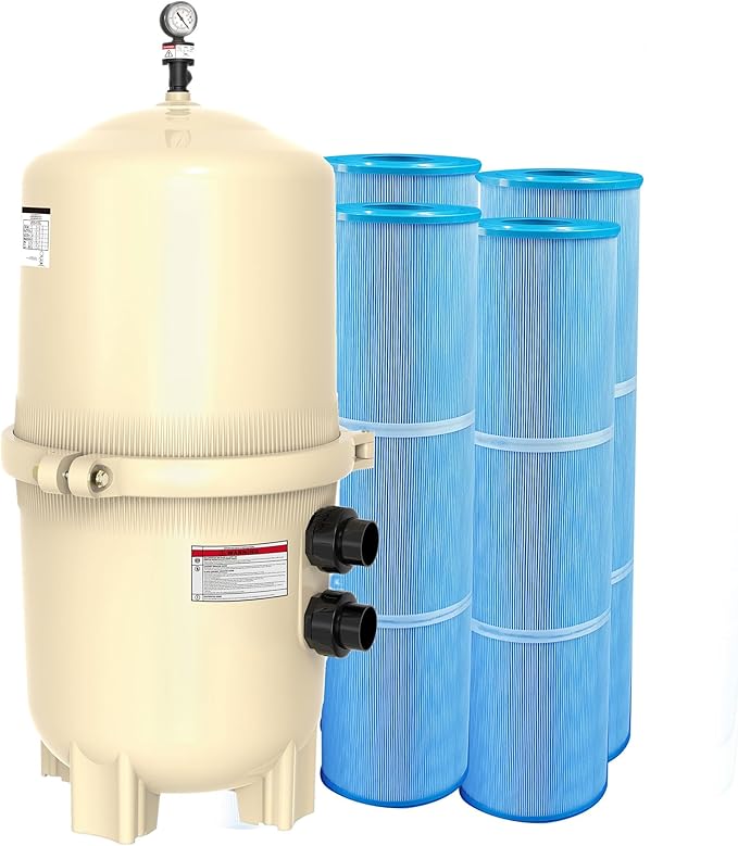 SWIMLINE HYDROTOOLS Above-Ground Pool Cartridge Tank & Replacement Filter Element - 480 Sq. Ft. of High-Performance Filtration Sure-Flo Pro System, Pump or Base Not Included