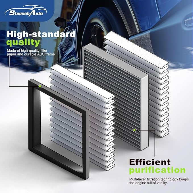Engine & Cabin Air Filter Set for 2019-2024 Kia Forte, 2020-2023 Forte5, 2017-2020 Hyundai Elantra, 2018-2020 Elantra GT - Automotive Replacement Accessories #97133-F2000 28113-F2000