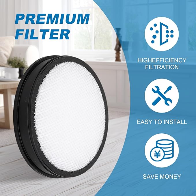 4 Pack HEPA Filter Replacement Compatible with HART HPSV01, HPSV01B, HPSV50, HPSV50B 20-Volt Cordless Stick Vacuum Cleaner
