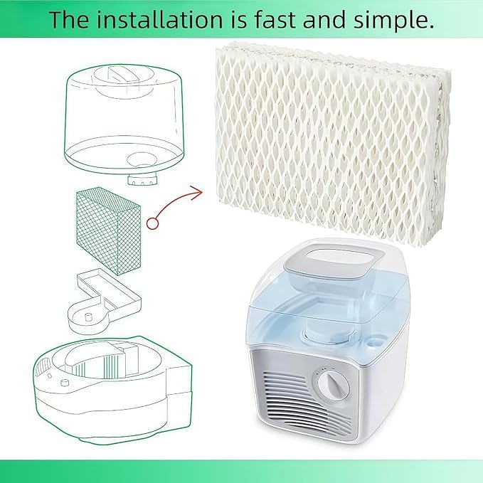 2Pack Wf813 Eqwf813 Humidifier Filters，Wick Replacement Compatible with ReliOn RCM-832 RCM-832N WF813 DH832 ProCare PCWF813 Equate EQWF813 EQ-2119-UL Duracraft DH-830 Cool Mist Humidifier Filters