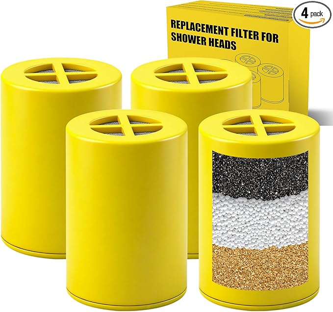 (4-Pack) Shower Filter Replacement Compatible with Afina Filter Showerhead & Shower Filter, for Hard Water Remove Chlorine And Other Impurities