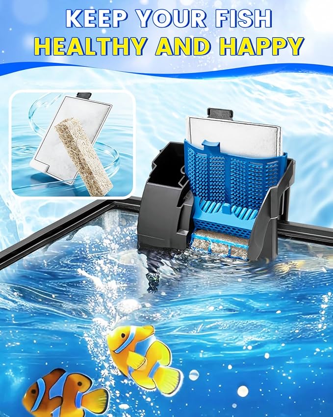 16+12 Pcs Large Filter Cartridges Compatible with Aqueon QuietFlow LED PRO Power Filter 20, 30, 50, 75, for QuietFlow E Internal Power Filter Size 40, Filter Cartridges for Aquarium Filtration