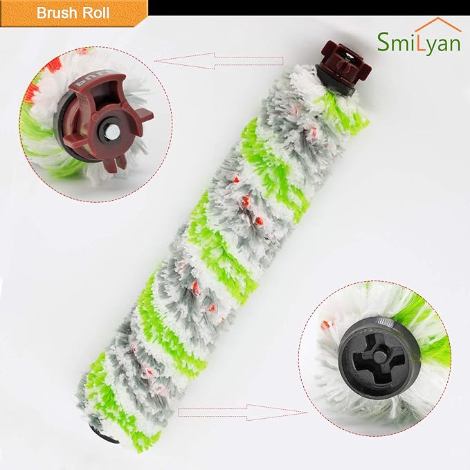 Smilyan Replacement Parts for Bissell CrossWave Pet Pro 2306A & CrossWave 1785 Series, 3 Pack 2460 Multi-Surface Pet Pro Brush Rolls + 3 Pack 1866 Vacuum Filters，Compare to Part 1613568, 1608684