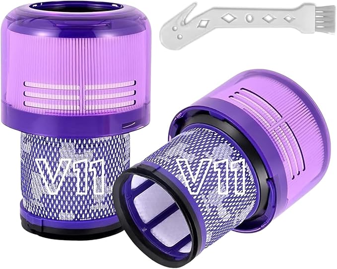 Dyson V15 Filter, 2-Pack Premium True HEPA Replacement Filters for Dyson V11, V11 Animal, Dyson-V15, V15 Filter, V11 Completed/Absolute, V15 Absolute/Submarine with Trigger Clamp, Part no. 970013-02