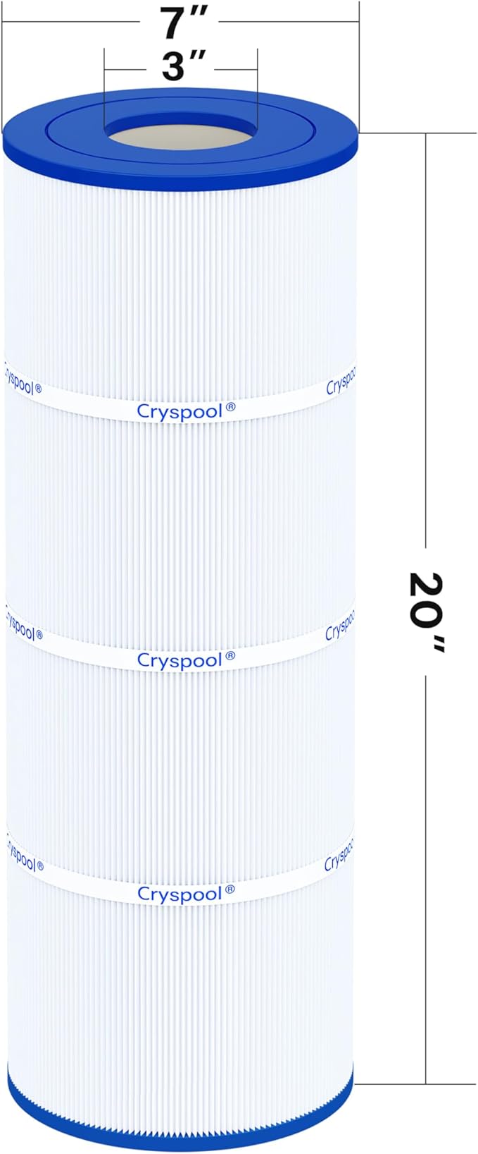 Cryspool® 07069 Filter Compatible with Clean & Clear Plus 320, CCP320, PCC80-PAK4, R173573, 817-0081, C-7470, FC-1976, 4×80 Sq. Ft Pool Filter Cartridge, 4 Pack