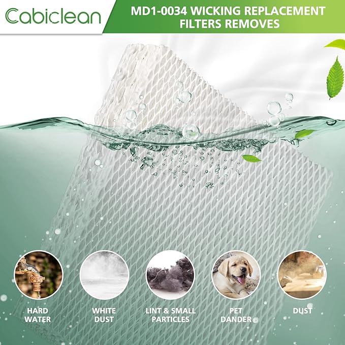 Cabiclean 4-Pack Humidifier Wicks Filter Replacement for Vornado MD1-0034 | Compatible with Evap40, Evap2, EV100, EV200, EVDC300, EVDC500 Evaporative Humidifier Models