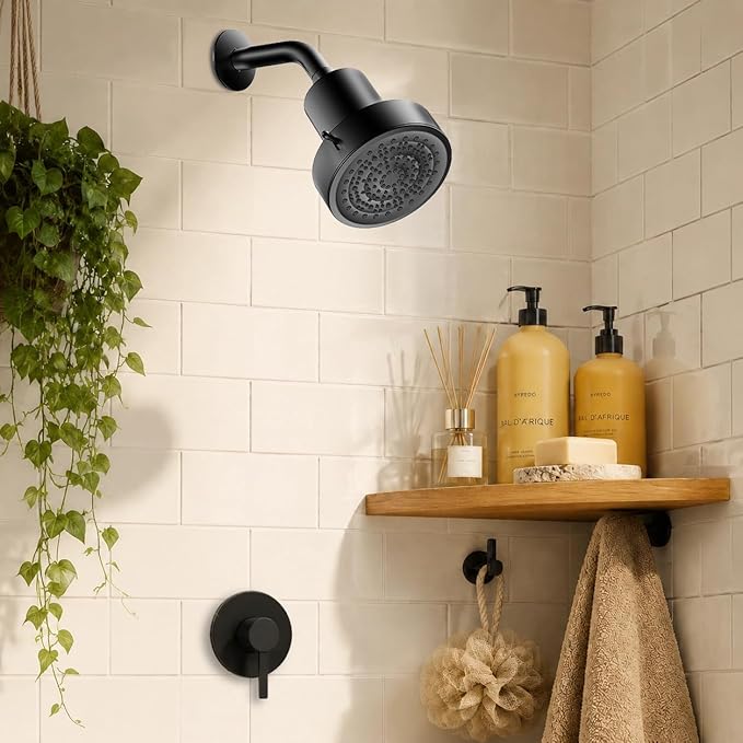 Filtered Shower head for Healthier Hair & Skin – Removes Chlorine & Heavy Metals,High Pressure 6 Mode Settings Shower Head Filter for Hard Water (Matte Balck)