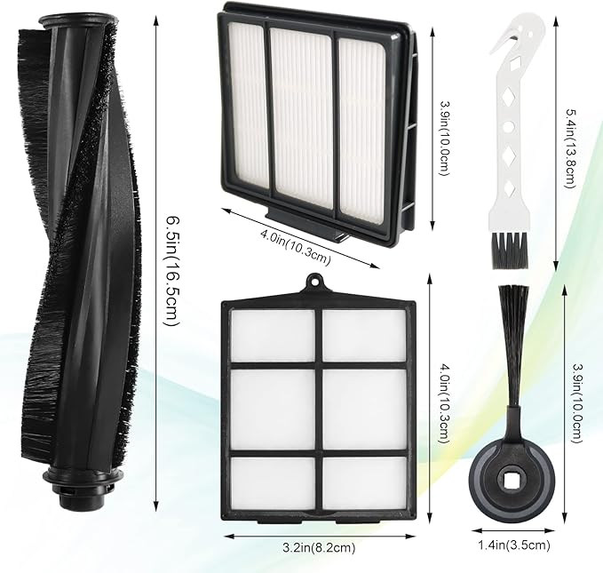 Replacement Parts for Shark ION Robot AV751 AV752 AV753 RV700_N RV720_N RV850 RV851WV Vacuum Cleaner Accessories by Techecook - 6 Side Brushes,3 Filter,1Main Brush,1 Filter Guard,1 Cleaning Brush