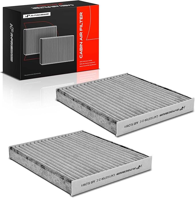 A-Premium 2-PC Cabin Air Filter with Activated Carbon Compatible with Ford Mustang 2005-2014, Replace# 4R3Z19N619AA