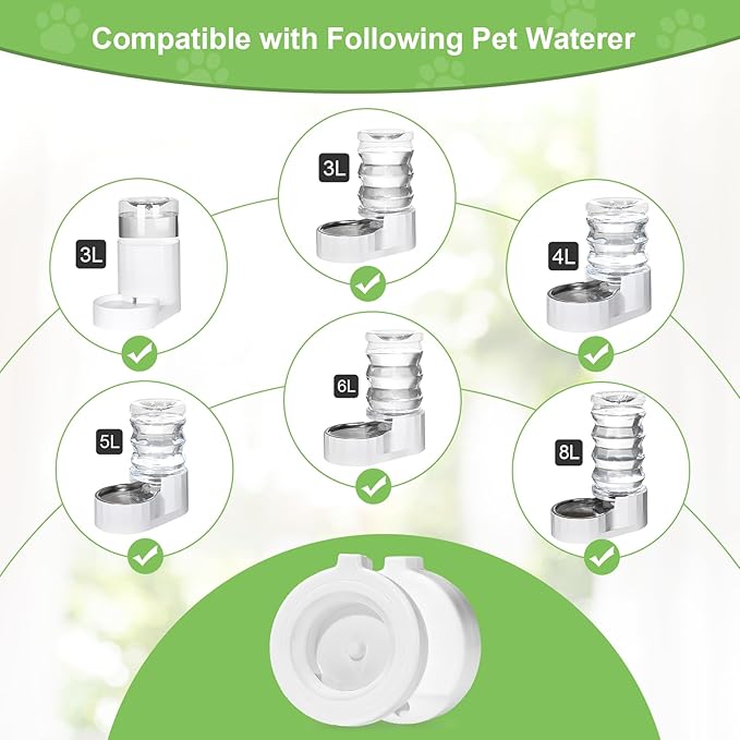 (4 Pcs) Dog Water Dispenser Filters-Triple Filtration System For 3L/3.6L/4.6L/6L/8L Gravity Pet Water Dispenser-Pet Fountain filter Replacement